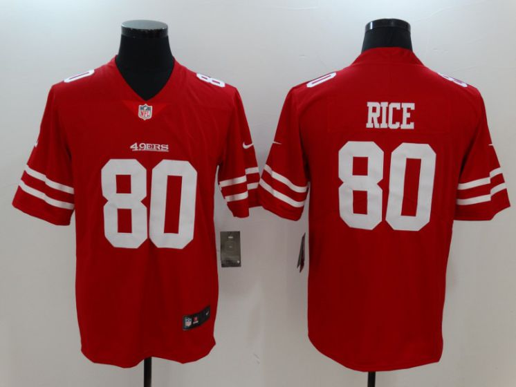 Men San Francisco 49ers #80 Rice Red Nike Vapor Untouchable Limited NFL Jerseys->->NFL Jersey